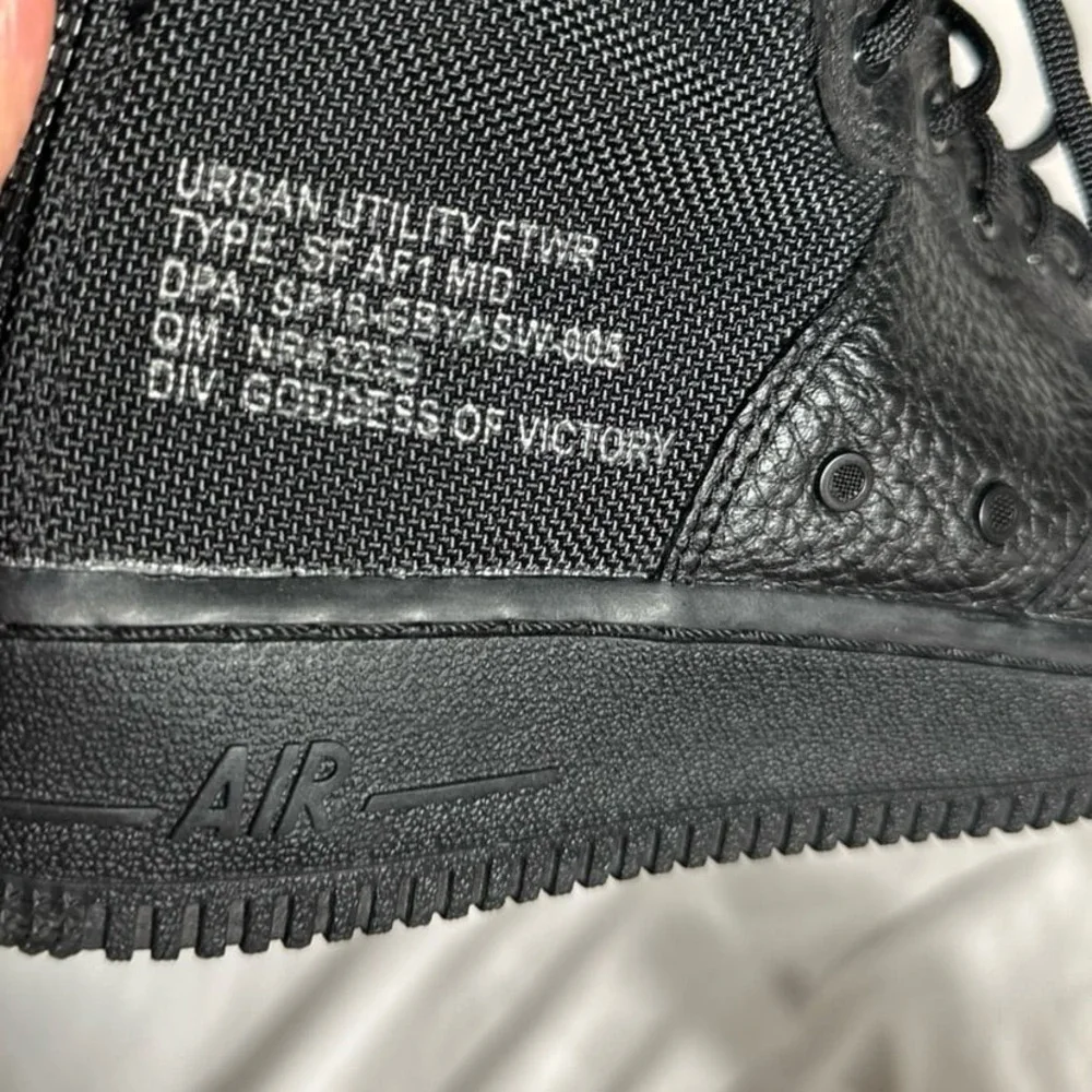 Nike Air Force 1 Mid Slit Black - Woman's 8 - Good Like New Condition